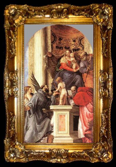 framed  Paolo Veronese Madonna Enthroned with Saints, ta009-2